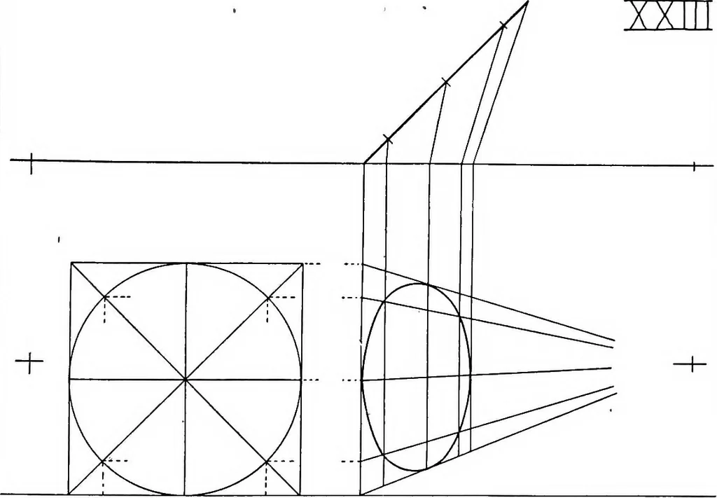 An illustration from Simplified mechanical perspective for the use of ... schools, 1909, leaf 44