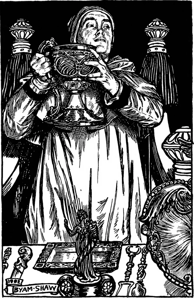 An illustration from Modern book illustrators and their work, 1914, leaf 181
