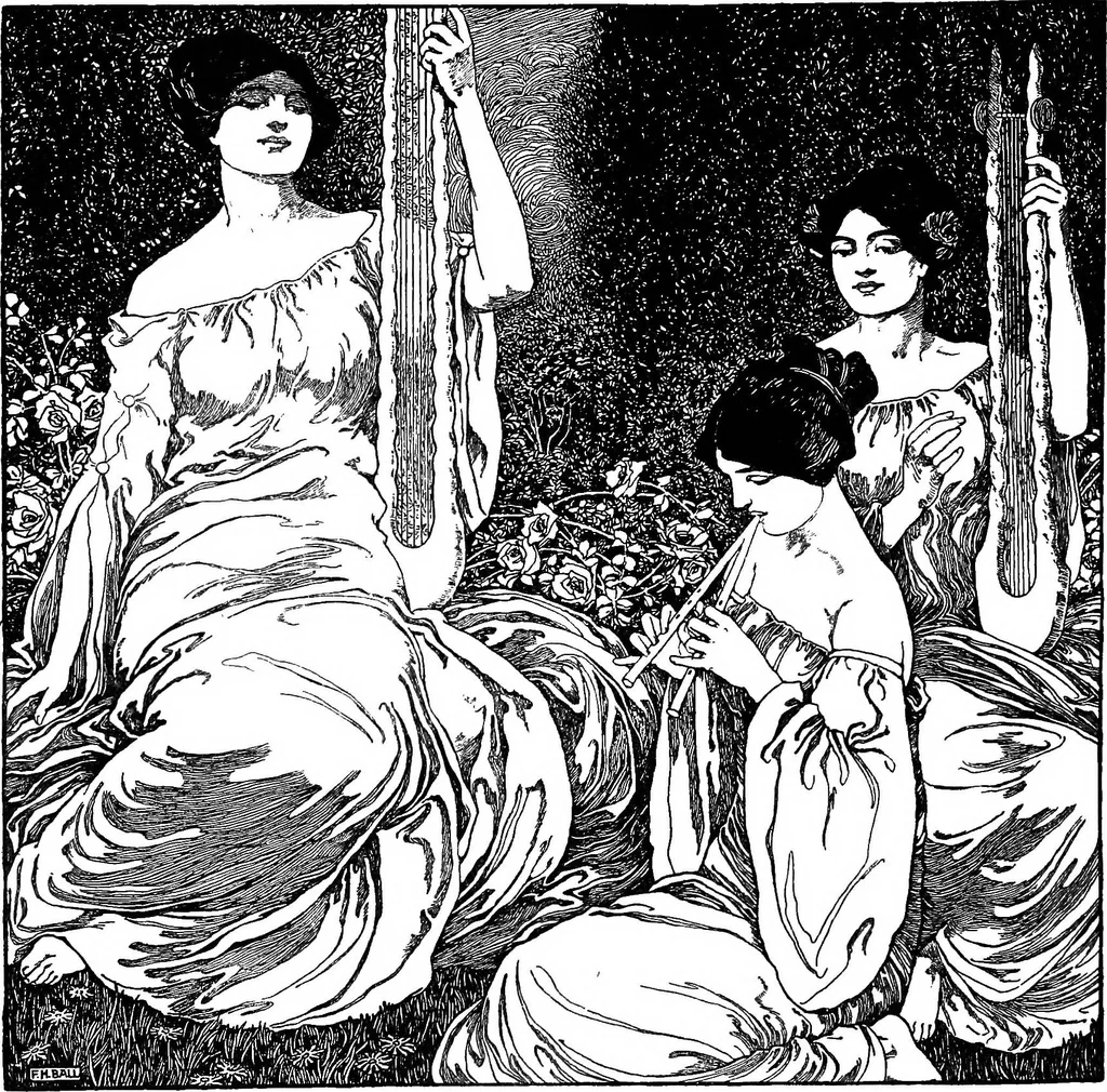 An illustration from Modern book illustrators and their work, 1914, leaf 27