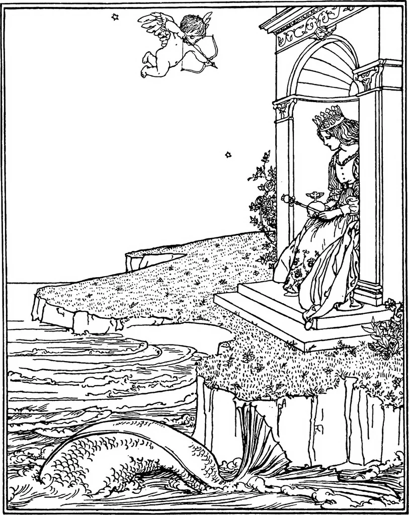 An illustration from Modern book illustrators and their work, 1914, leaf 34