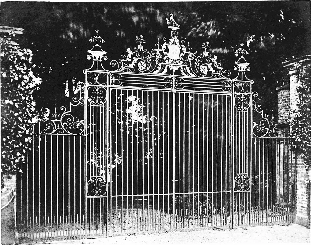 An illustration from English ironwork of the XVIIth & XVIIIth centuries; an historical & analytical account of the development of exterior smithcraft, 1911, leaf 128