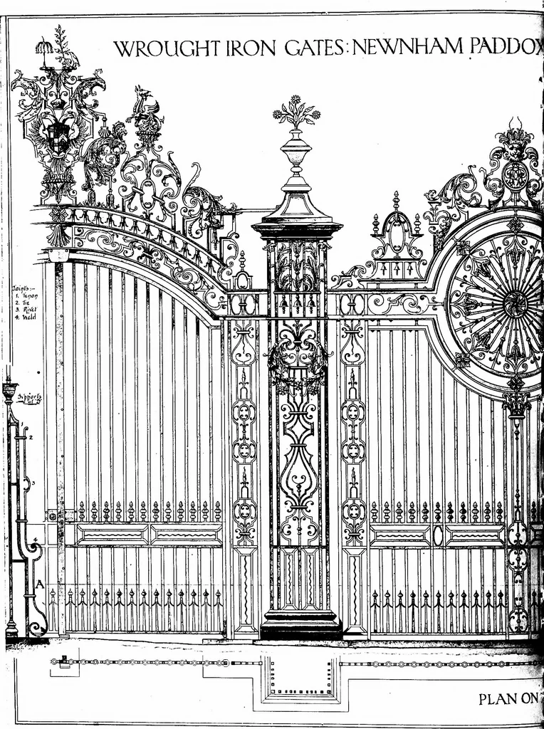 An illustration from English ironwork of the XVIIth & XVIIIth centuries; an historical & analytical account of the development of exterior smithcraft, 1911, leaf 149