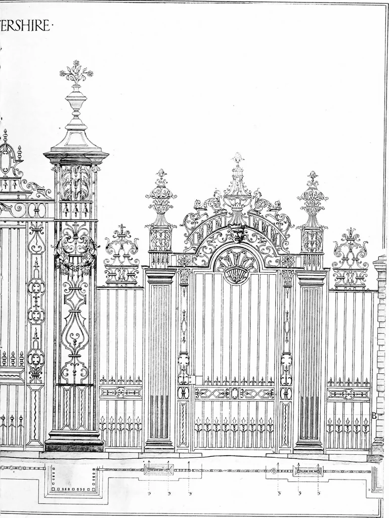 An illustration from English ironwork of the XVIIth & XVIIIth centuries; an historical & analytical account of the development of exterior smithcraft, 1911, leaf 150