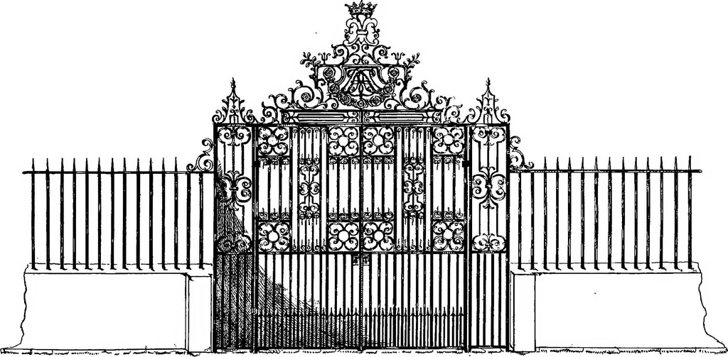 An illustration from English ironwork of the XVIIth & XVIIIth centuries; an historical & analytical account of the development of exterior smithcraft, 1911, leaf 221
