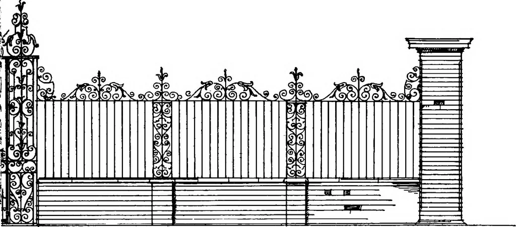 An illustration from English ironwork of the XVIIth & XVIIIth centuries; an historical & analytical account of the development of exterior smithcraft, 1911, leaf 228