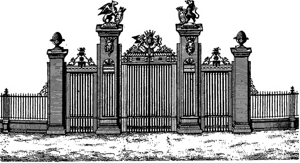 An illustration from English ironwork of the XVIIth & XVIIIth centuries; an historical & analytical account of the development of exterior smithcraft, 1911, leaf 240
