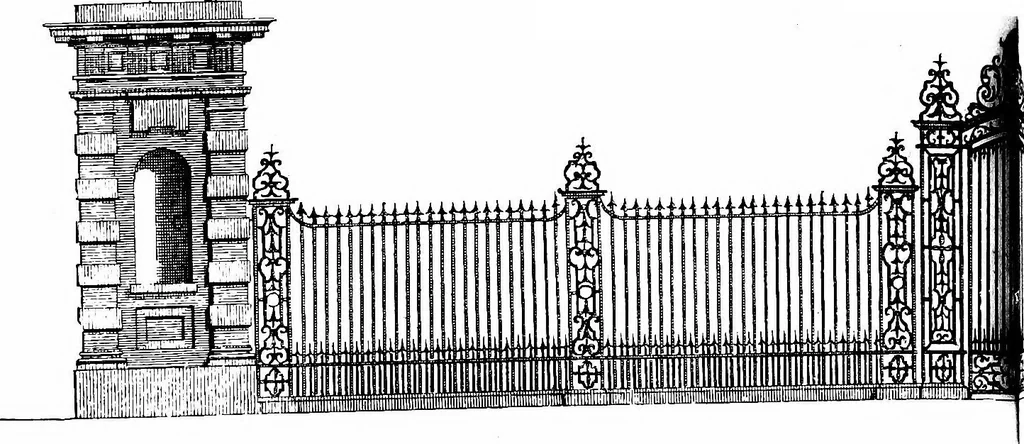 An illustration from English ironwork of the XVIIth & XVIIIth centuries; an historical & analytical account of the development of exterior smithcraft, 1911, leaf 253