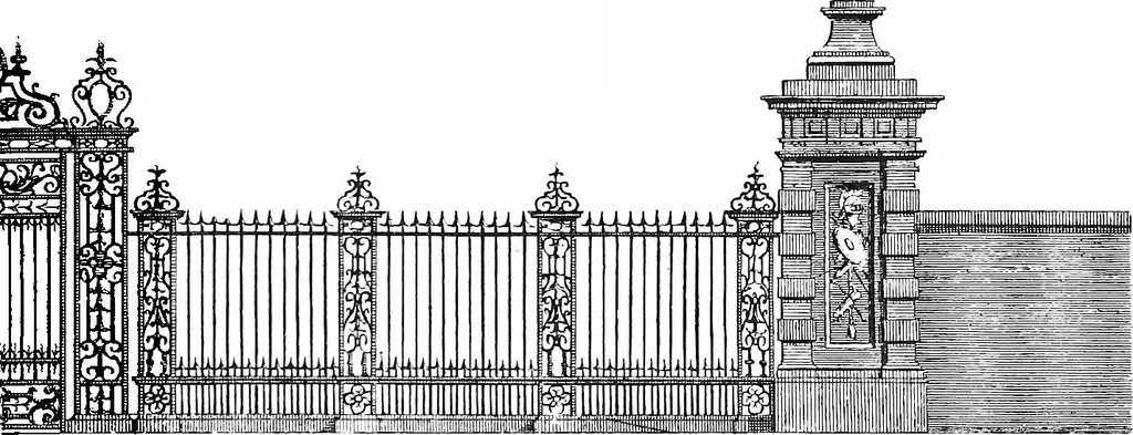 An illustration from English ironwork of the XVIIth & XVIIIth centuries; an historical & analytical account of the development of exterior smithcraft, 1911, leaf 254