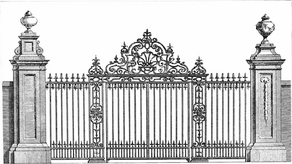 An illustration from English ironwork of the XVIIth & XVIIIth centuries; an historical & analytical account of the development of exterior smithcraft, 1911, leaf 256