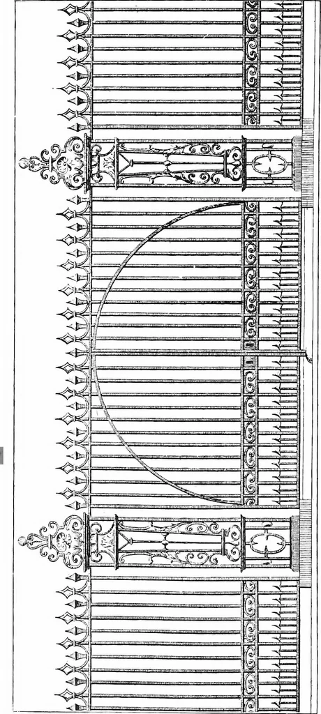 An illustration from English ironwork of the XVIIth & XVIIIth centuries; an historical & analytical account of the development of exterior smithcraft, 1911, leaf 259