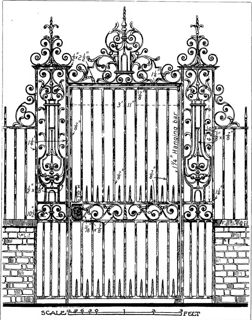 An illustration from English ironwork of the XVIIth & XVIIIth centuries; an historical & analytical account of the development of exterior smithcraft, 1911, leaf 288