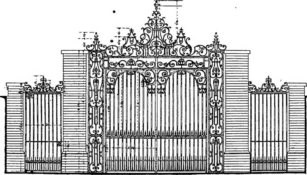 An illustration from English ironwork of the XVIIth & XVIIIth centuries; an historical & analytical account of the development of exterior smithcraft, 1911, leaf 334