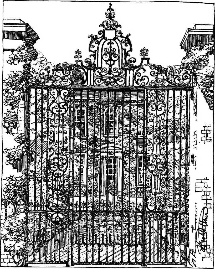 An illustration from English ironwork of the XVIIth & XVIIIth centuries; an historical & analytical account of the development of exterior smithcraft, 1911, leaf 336