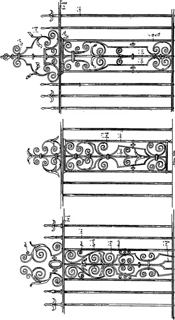 An illustration from English ironwork of the XVIIth & XVIIIth centuries; an historical & analytical account of the development of exterior smithcraft, 1911, leaf 413