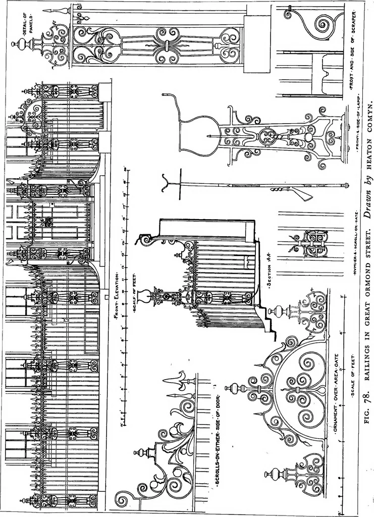 An illustration from English ironwork of the XVIIth & XVIIIth centuries; an historical & analytical account of the development of exterior smithcraft, 1911, leaf 421