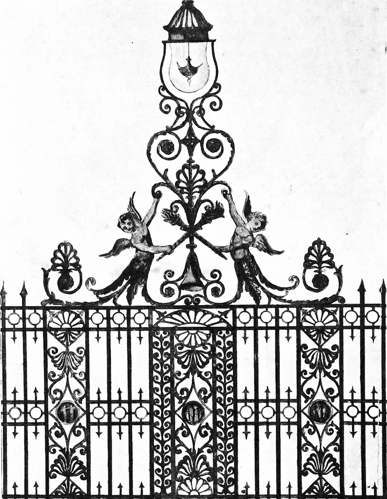 An illustration from English ironwork of the XVIIth & XVIIIth centuries; an historical & analytical account of the development of exterior smithcraft, 1911, leaf 493