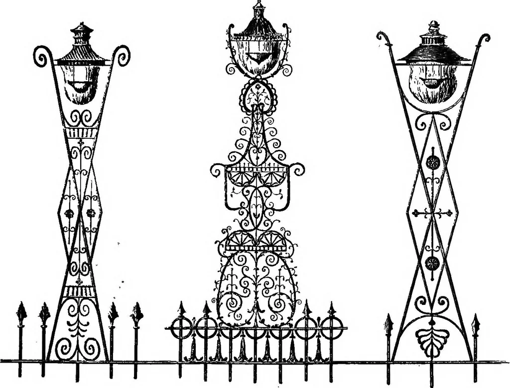 An illustration from English ironwork of the XVIIth & XVIIIth centuries; an historical & analytical account of the development of exterior smithcraft, 1911, leaf 496