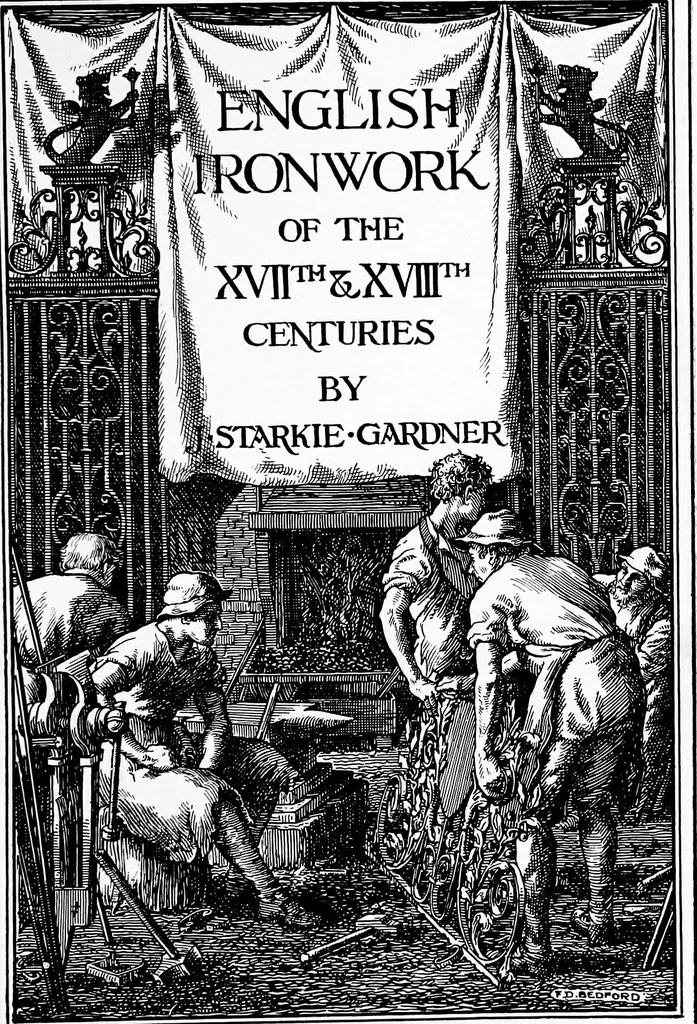 An illustration from English ironwork of the XVIIth & XVIIIth centuries; an historical & analytical account of the development of exterior smithcraft, 1911, leaf 6