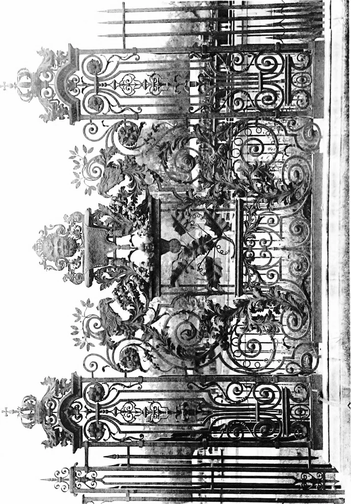 An illustration from English ironwork of the XVIIth & XVIIIth centuries; an historical & analytical account of the development of exterior smithcraft, 1911, leaf 87