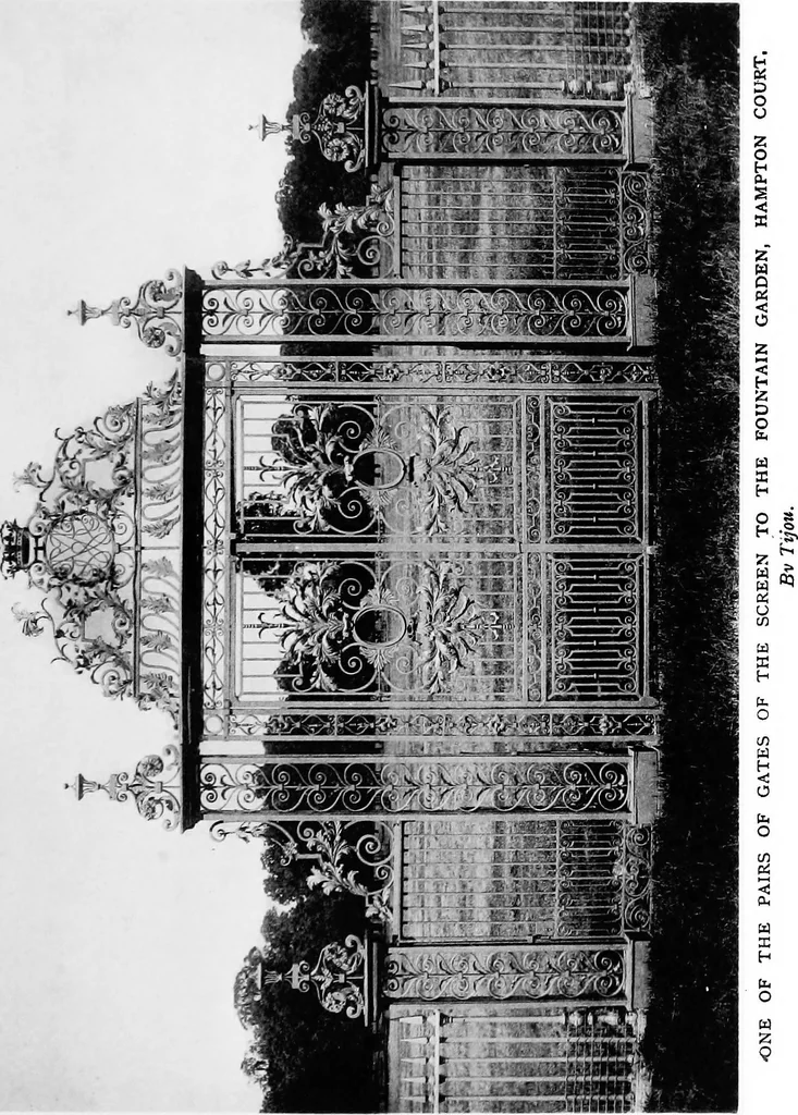 An illustration from English ironwork of the XVIIth & XVIIIth centuries; an historical & analytical account of the development of exterior smithcraft, 1911, leaf 94