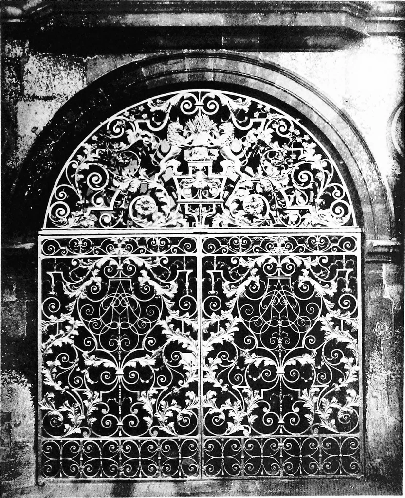 An illustration from English ironwork of the XVIIth & XVIIIth centuries; an historical & analytical account of the development of exterior smithcraft, 1911, leaf 98