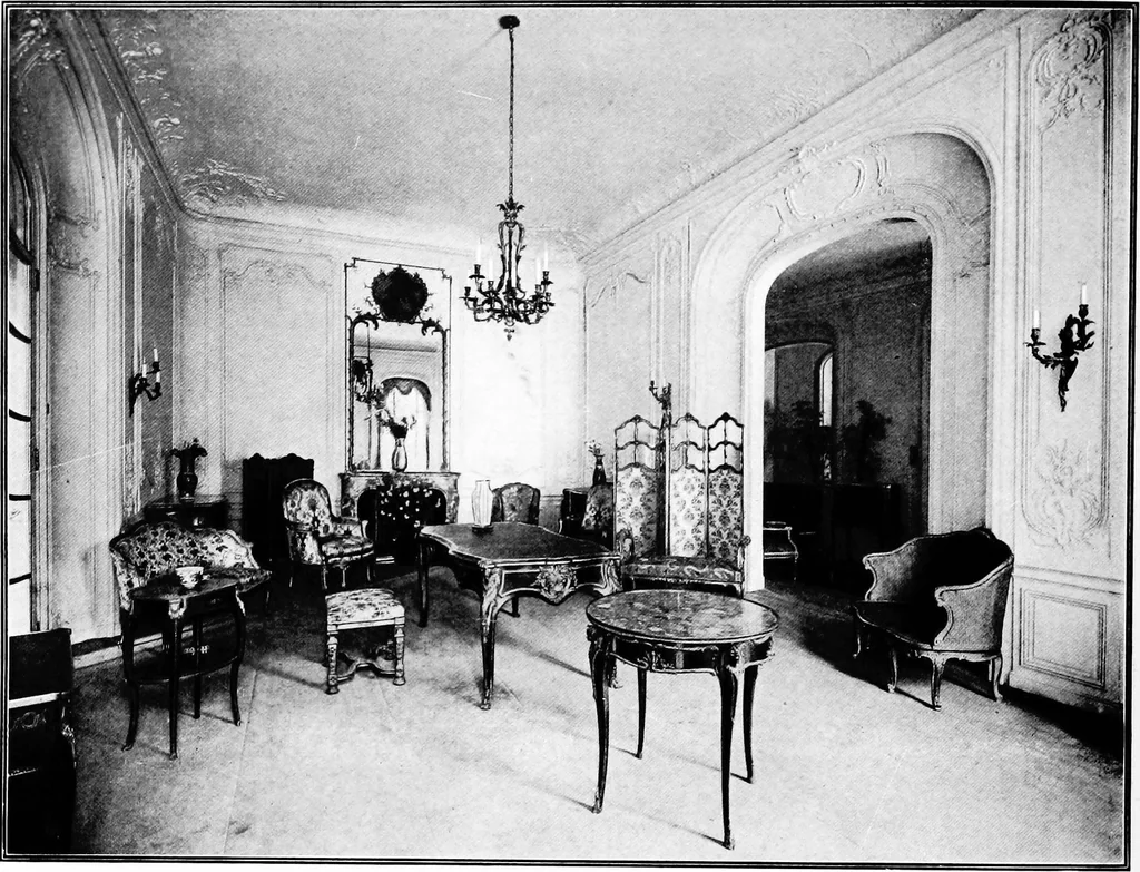 An illustration from The room beautiful; a collection of interior illustrations showing decoration and furnishing details of the important furnishing periods, 1915, leaf 101