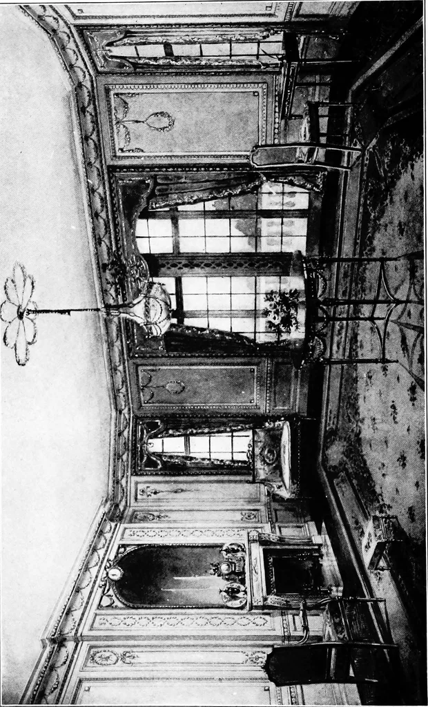 An illustration from The room beautiful; a collection of interior illustrations showing decoration and furnishing details of the important furnishing periods, 1915, leaf 111