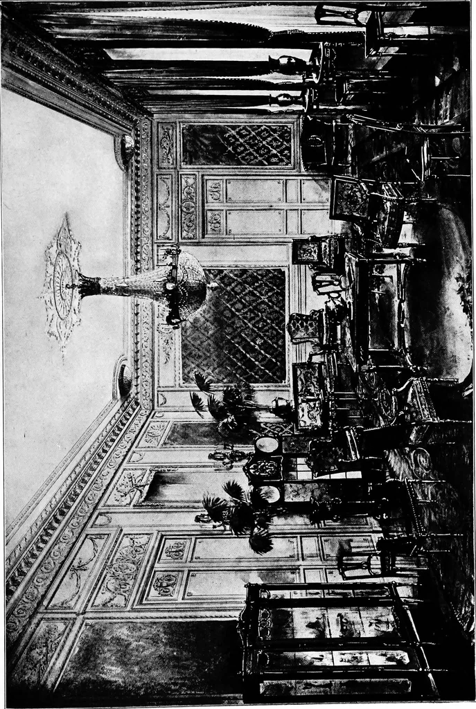 An illustration from The room beautiful; a collection of interior illustrations showing decoration and furnishing details of the important furnishing periods, 1915, leaf 116