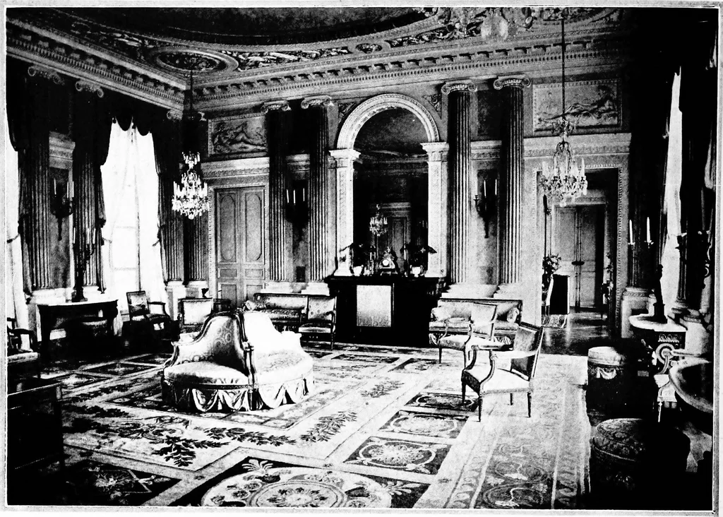 An illustration from The room beautiful; a collection of interior illustrations showing decoration and furnishing details of the important furnishing periods, 1915, leaf 117