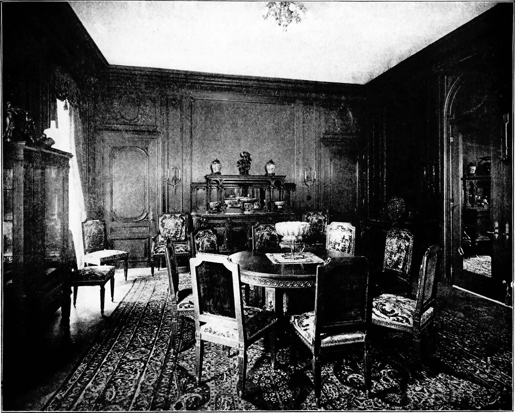 An illustration from The room beautiful; a collection of interior illustrations showing decoration and furnishing details of the important furnishing periods, 1915, leaf 118