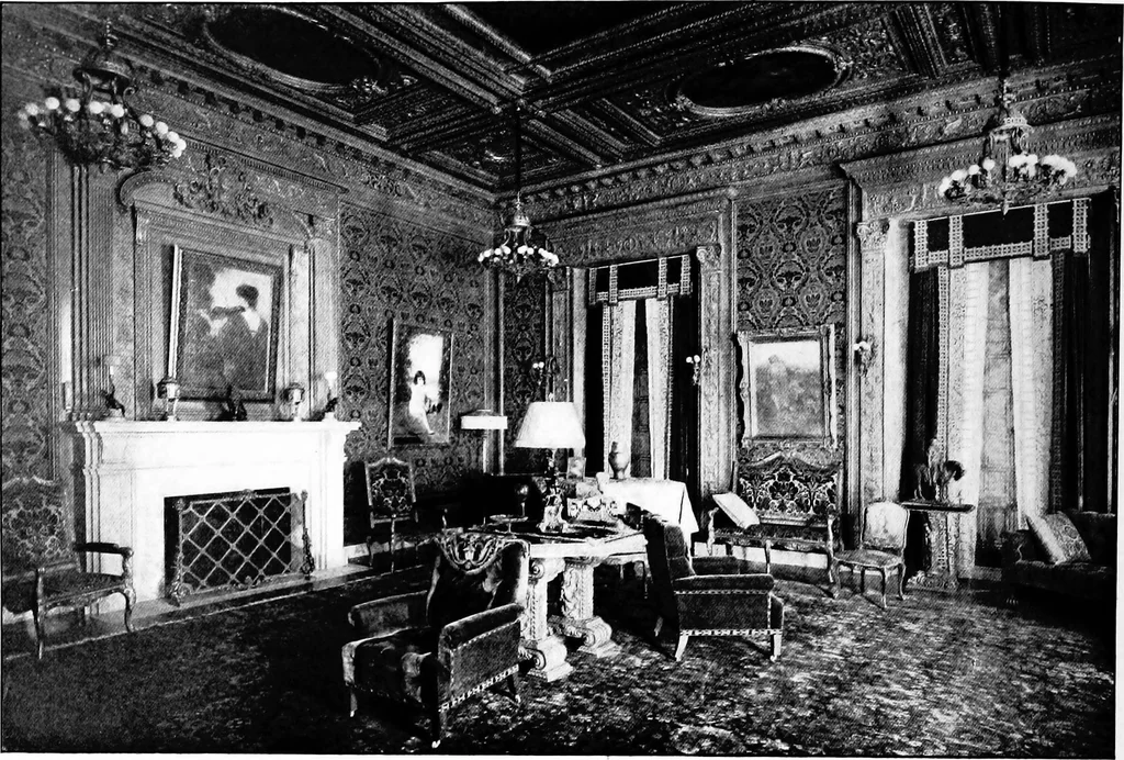 An illustration from The room beautiful; a collection of interior illustrations showing decoration and furnishing details of the important furnishing periods, 1915, leaf 119
