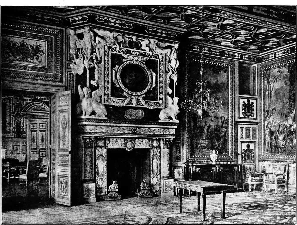 An illustration from The room beautiful; a collection of interior illustrations showing decoration and furnishing details of the important furnishing periods, 1915, leaf 124