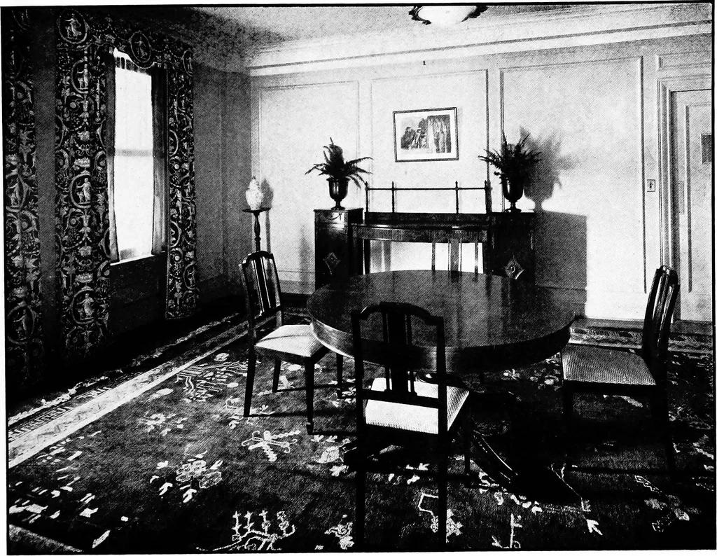An illustration from The room beautiful; a collection of interior illustrations showing decoration and furnishing details of the important furnishing periods, 1915, leaf 134