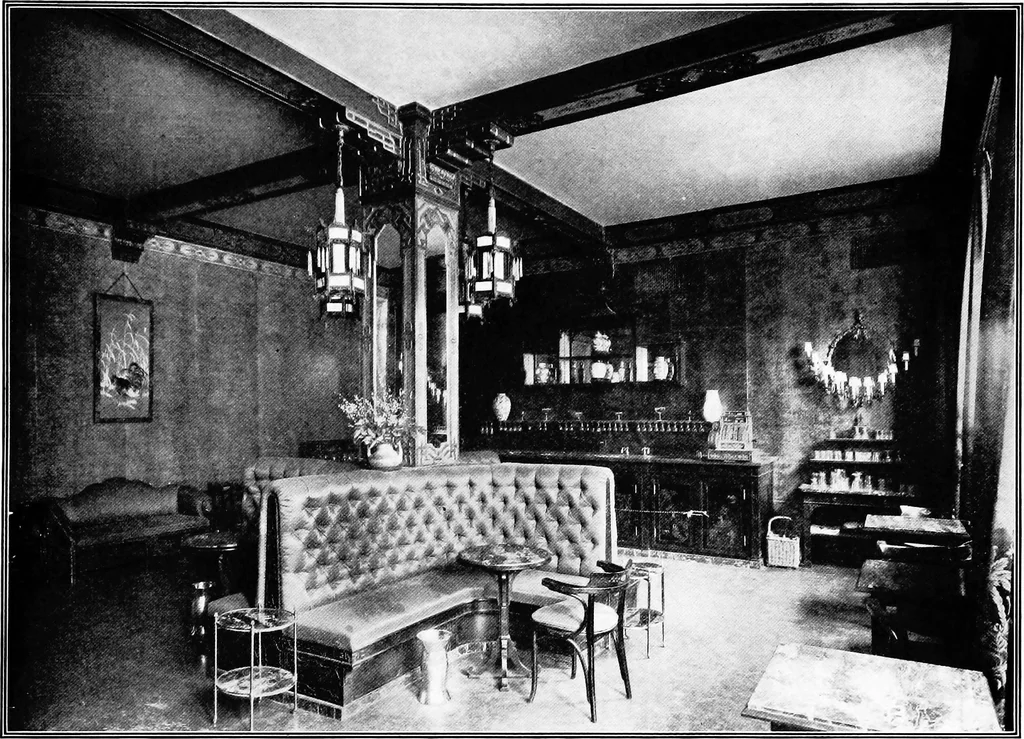 An illustration from The room beautiful; a collection of interior illustrations showing decoration and furnishing details of the important furnishing periods, 1915, leaf 14