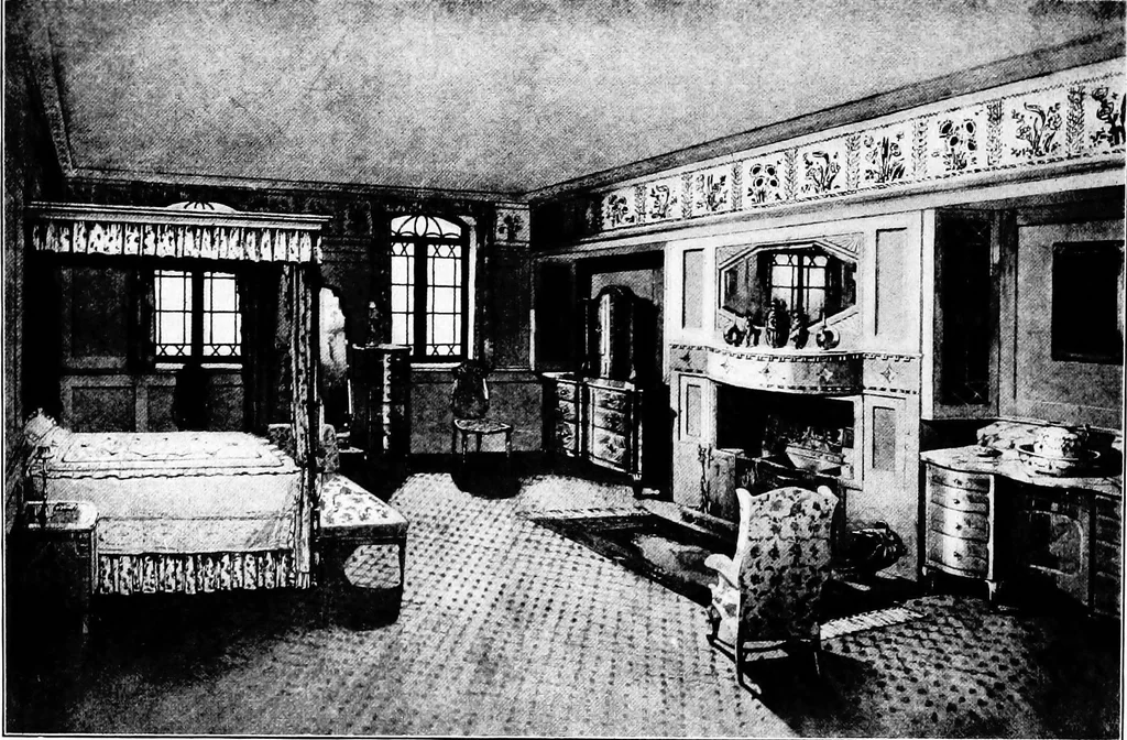 An illustration from The room beautiful; a collection of interior illustrations showing decoration and furnishing details of the important furnishing periods, 1915, leaf 141