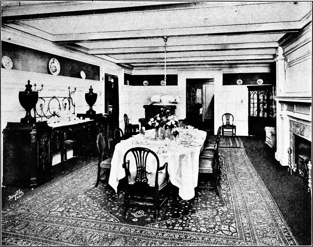 An illustration from The room beautiful; a collection of interior illustrations showing decoration and furnishing details of the important furnishing periods, 1915, leaf 142
