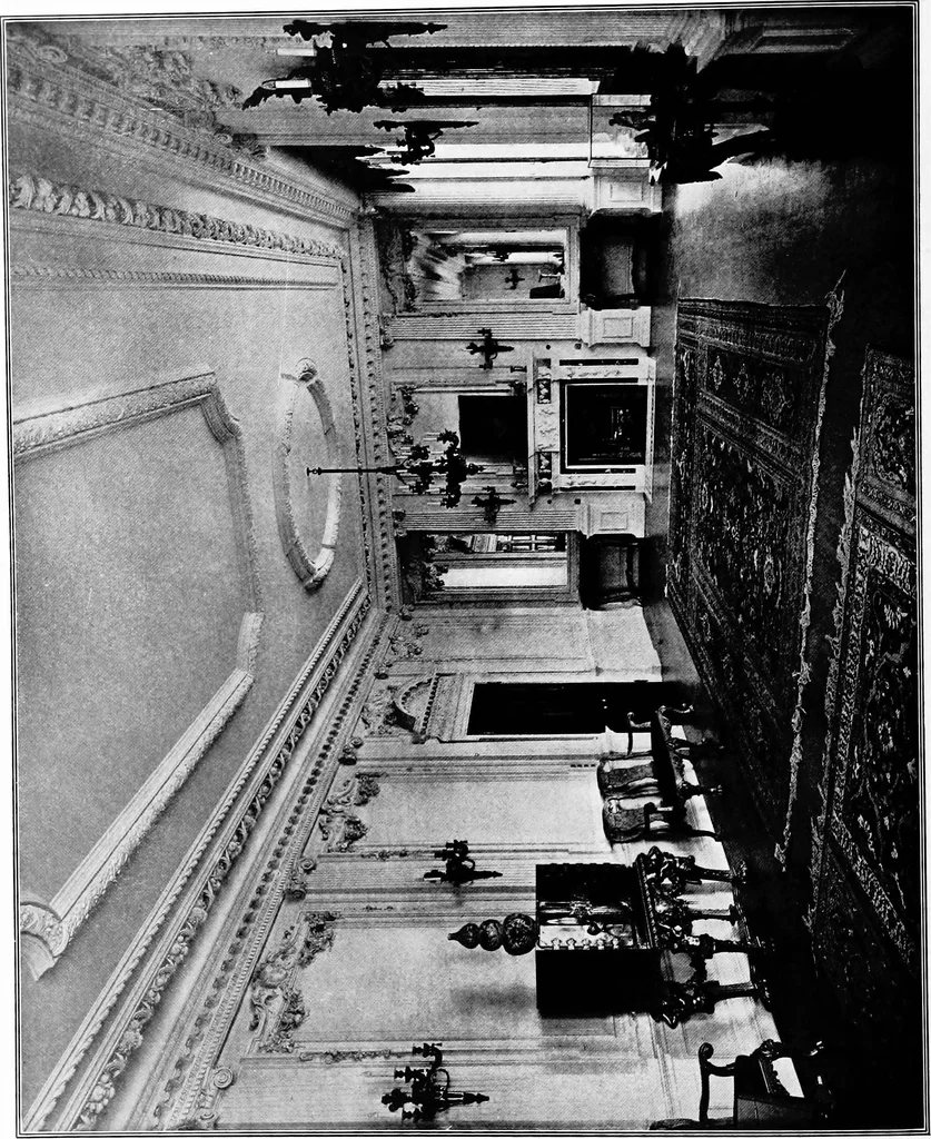 An illustration from The room beautiful; a collection of interior illustrations showing decoration and furnishing details of the important furnishing periods, 1915, leaf 143