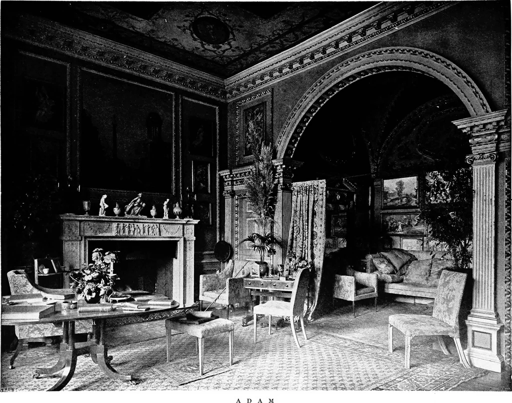 An illustration from The room beautiful; a collection of interior illustrations showing decoration and furnishing details of the important furnishing periods, 1915, leaf 144