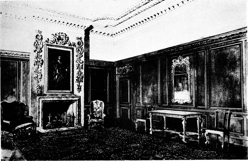 An illustration from The room beautiful; a collection of interior illustrations showing decoration and furnishing details of the important furnishing periods, 1915, leaf 146