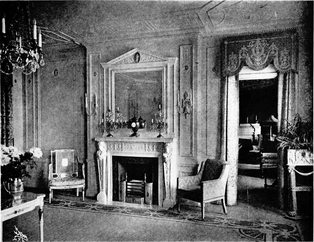 An illustration from The room beautiful; a collection of interior illustrations showing decoration and furnishing details of the important furnishing periods, 1915, leaf 158