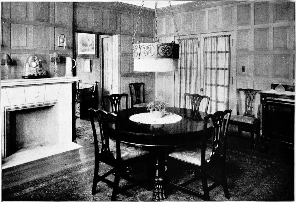 An illustration from The room beautiful; a collection of interior illustrations showing decoration and furnishing details of the important furnishing periods, 1915, leaf 159