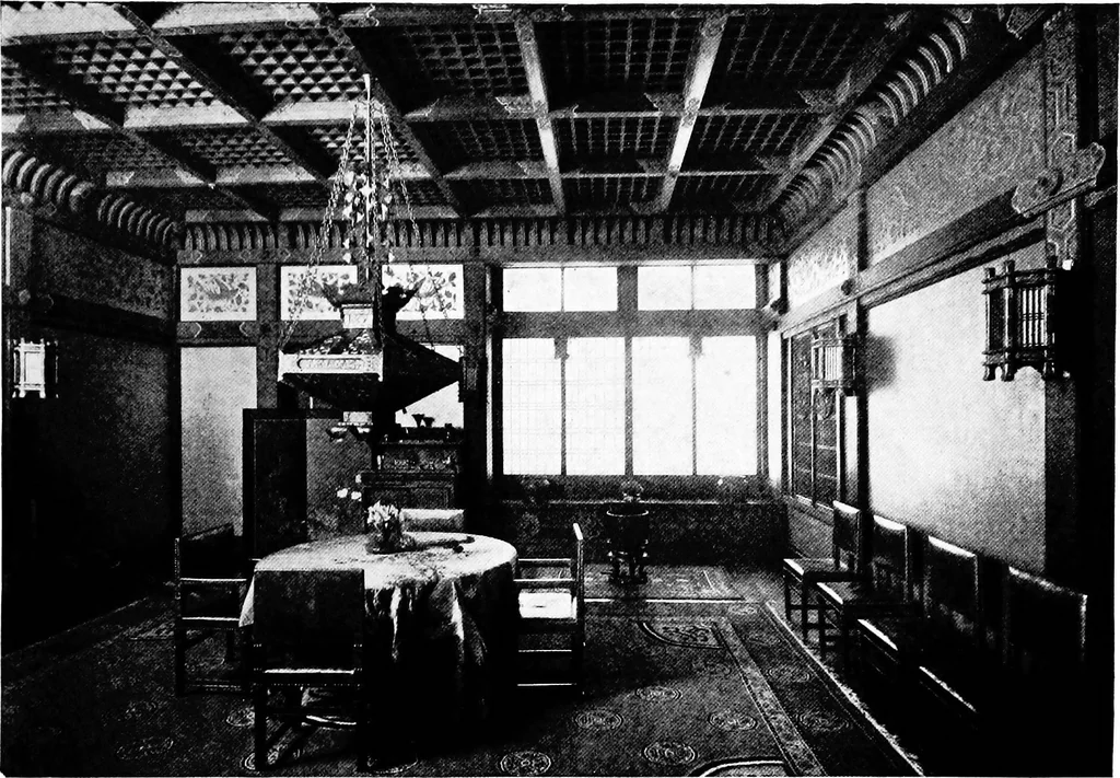 An illustration from The room beautiful; a collection of interior illustrations showing decoration and furnishing details of the important furnishing periods, 1915, leaf 16
