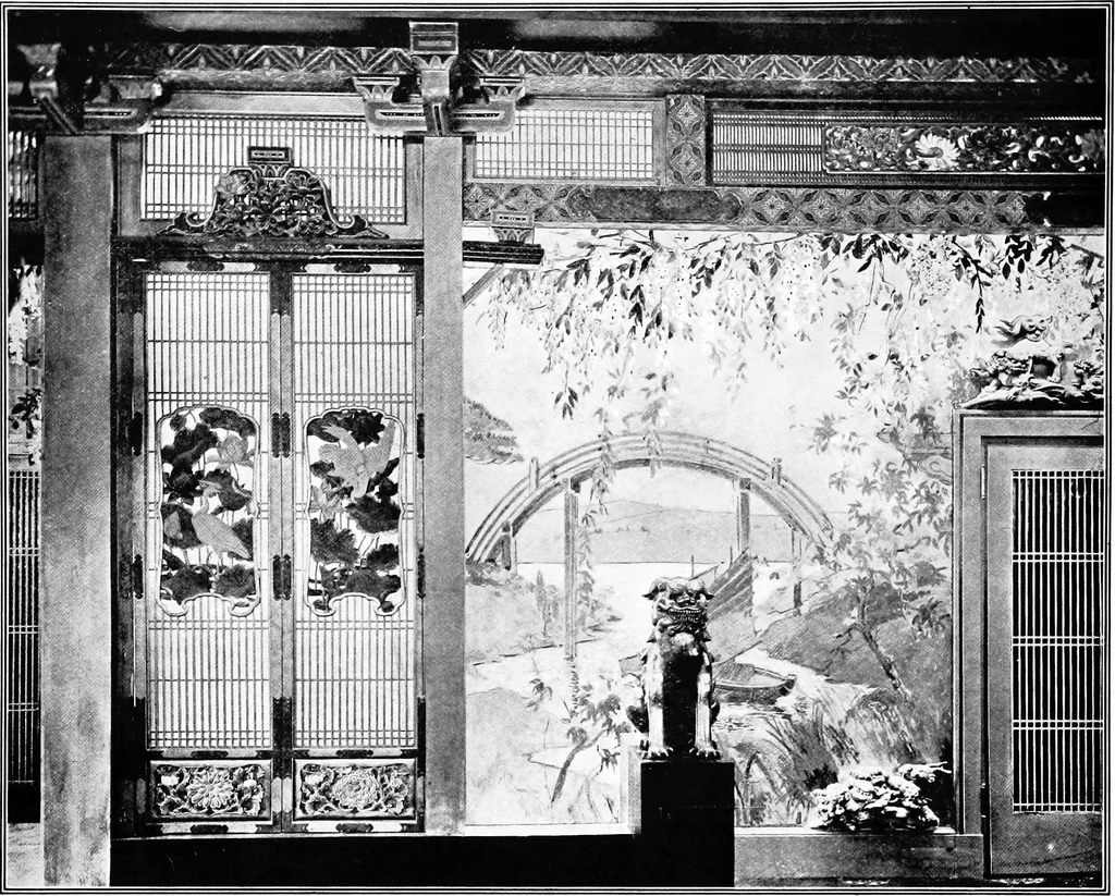 An illustration from The room beautiful; a collection of interior illustrations showing decoration and furnishing details of the important furnishing periods, 1915, leaf 17