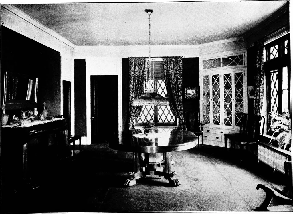 An illustration from The room beautiful; a collection of interior illustrations showing decoration and furnishing details of the important furnishing periods, 1915, leaf 189