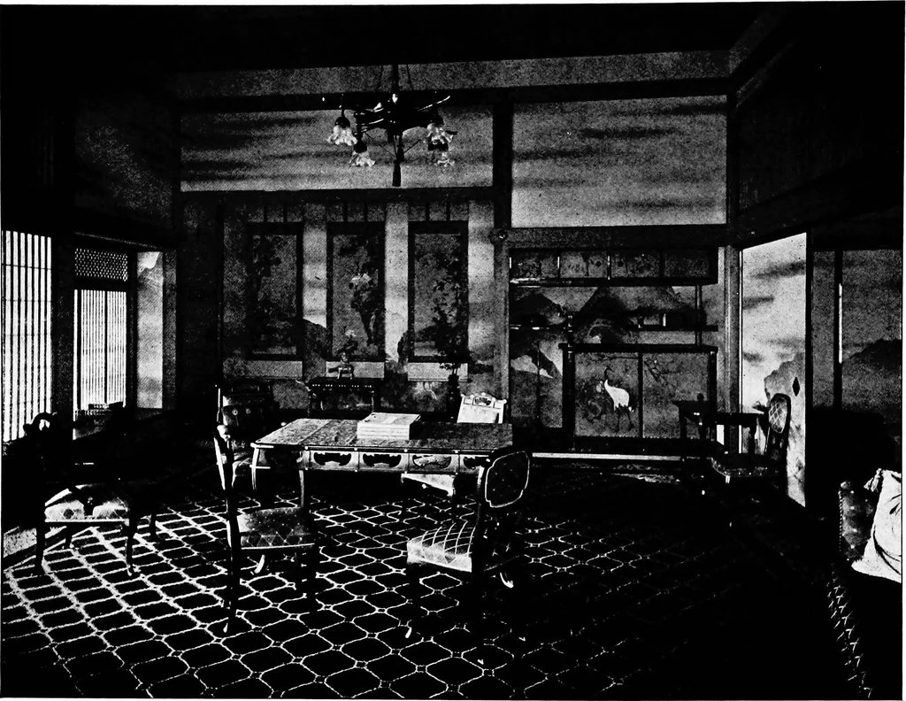 An illustration from The room beautiful; a collection of interior illustrations showing decoration and furnishing details of the important furnishing periods, 1915, leaf 19