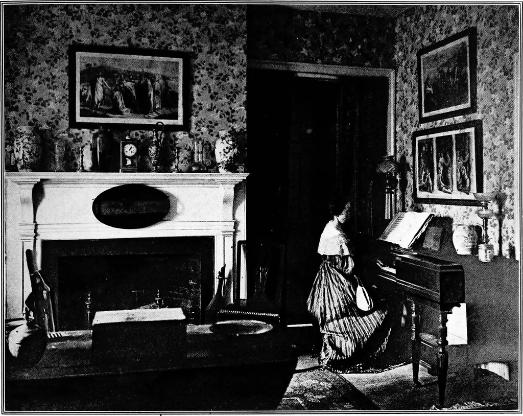 An illustration from The room beautiful; a collection of interior illustrations showing decoration and furnishing details of the important furnishing periods, 1915, leaf 192