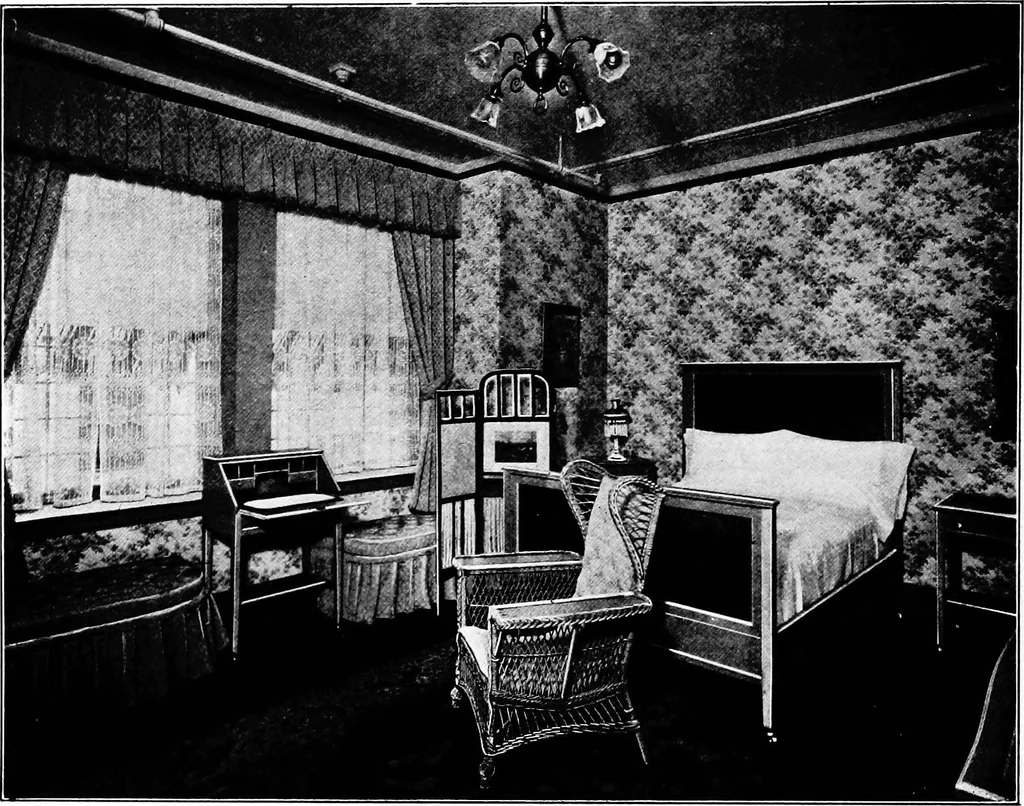 An illustration from The room beautiful; a collection of interior illustrations showing decoration and furnishing details of the important furnishing periods, 1915, leaf 201