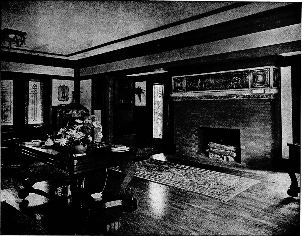 An illustration from The room beautiful; a collection of interior illustrations showing decoration and furnishing details of the important furnishing periods, 1915, leaf 214
