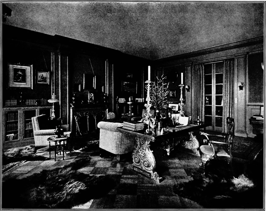 An illustration from The room beautiful; a collection of interior illustrations showing decoration and furnishing details of the important furnishing periods, 1915, leaf 216