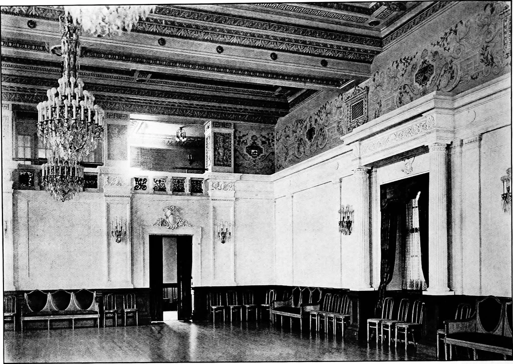 An illustration from The room beautiful; a collection of interior illustrations showing decoration and furnishing details of the important furnishing periods, 1915, leaf 221